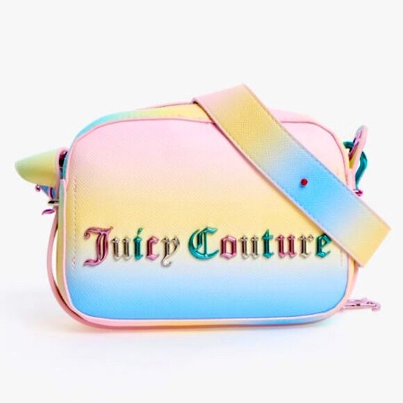 Juicy Couture Handbags - Juicy Couture Rainbow Tie-Dye Jasmine Squared Faux Leather Crossbody Bag & Charm